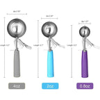 4 oz cream scoop with trigger cake batter measuring spoon Yellow