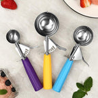 4 oz cream scoop with trigger cake batter measuring spoon Yellow