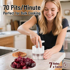 7-in-1 Multi Cherry Pitter Tool Quick Fruit Seed Remover Kitchen Gadget (Red)