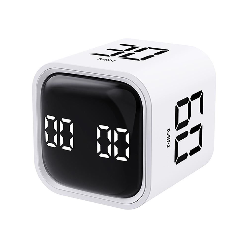 Cube Timer F4 Gravity Flip Rechargeable Countdown Clock LED Display White
