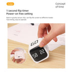 Cube Timer F4 Gravity Flip Rechargeable Countdown Clock LED Display White