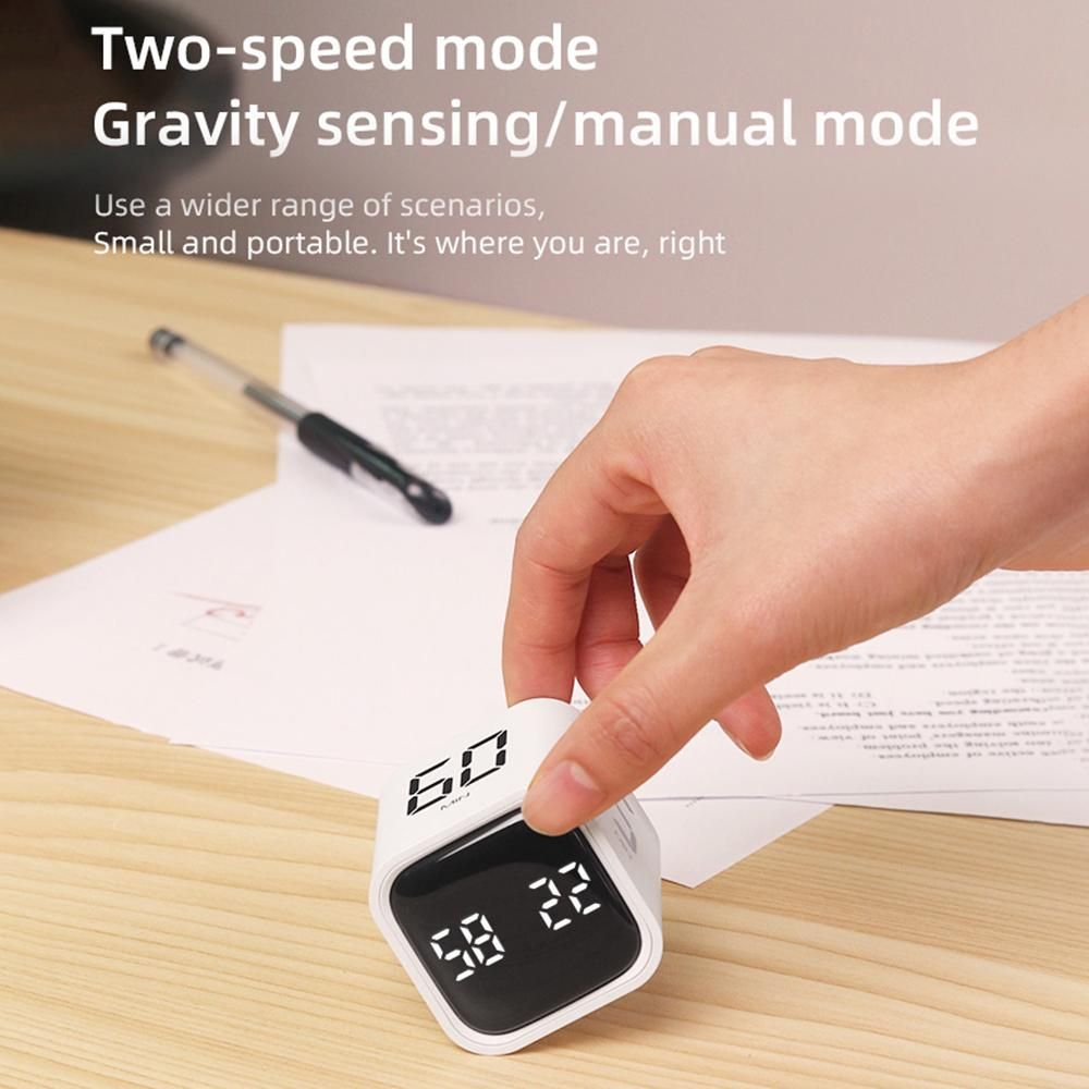 Cube Timer F4 Gravity Flip Rechargeable Countdown Clock LED Display White
