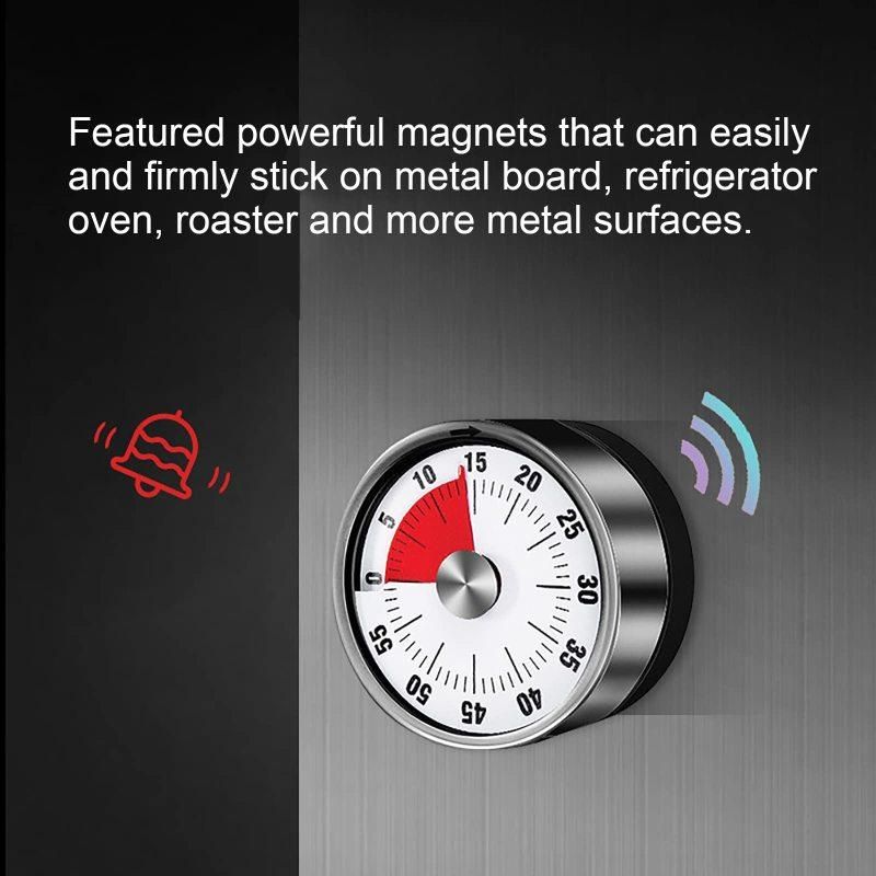 Stainless steel mechanical timer kitchen countdown timer portable mechanical timer red
