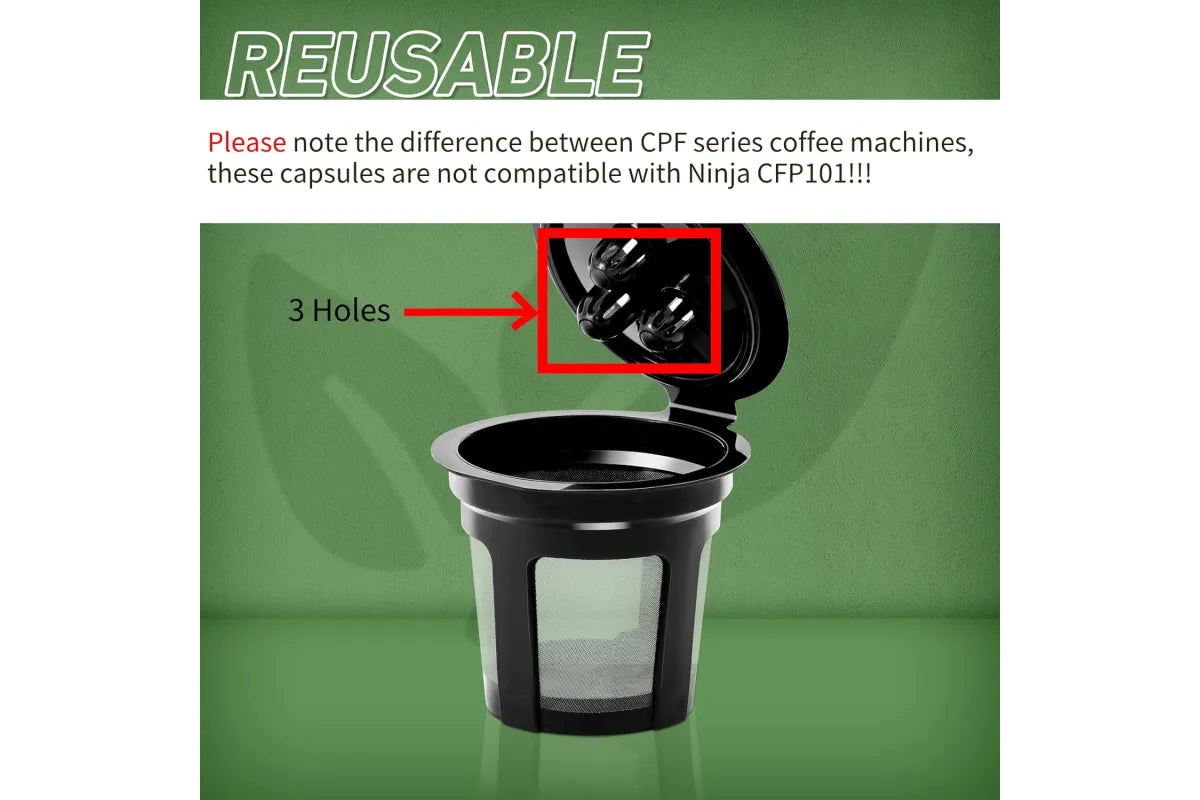 3PC Reusable Coffee Capsules - Black