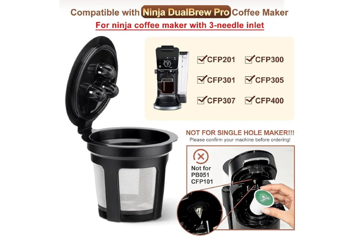 3PC Reusable Coffee Capsules - Black