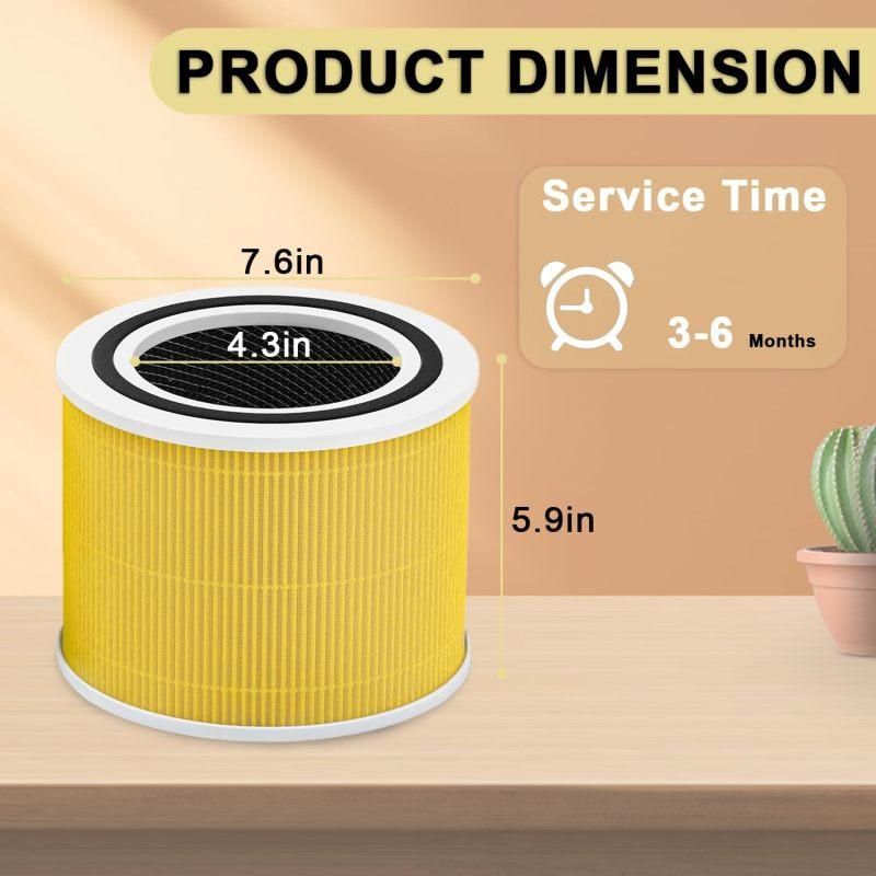 Air Purifier Filter 2 Pack H13 HEPA Compatible with Core 300/300S Yellow