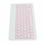 10 Inch Bluetooth Keyboard and Mouse Combo, Ultra Thin Quiet USB Charging DPI Adjustable(Pink)