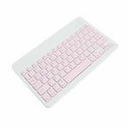 10 Inch Bluetooth Keyboard and Mouse Combo, Ultra Thin Quiet USB Charging DPI Adjustable(Pink)
