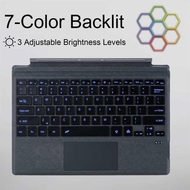 Bluetooth Tablet Keyboard with Touchpad for Surface Pro 5 Pro 6 Pro 7 Pro 7 Plus 12.3 Inch Dark Gray