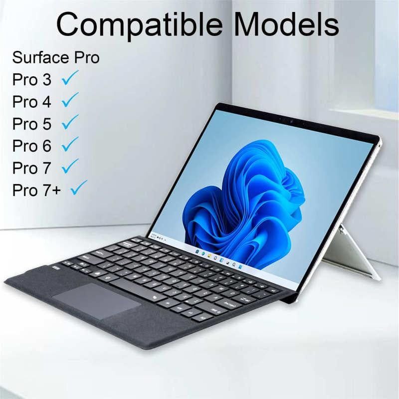 Bluetooth Tablet Keyboard with Touchpad for Surface Pro 5 Pro 6 Pro 7 Pro 7 Plus 12.3 Inch Dark Gray