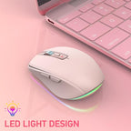 2.4G+BT5.1 Dual-mode Wireless Gaming M,Ergonomic Design 4-gear Adjustable DPI(Pink)