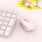 2.4G+BT5.1 Dual-mode Wireless Gaming M,Ergonomic Design 4-gear Adjustable DPI(Pink)