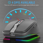 2.4G+BT5.1 Dual-mode Wireless Gaming M,Ergonomic Design 4-gear Adjustable DPI(Black)
