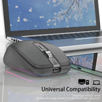 2.4G+BT5.1 Dual-mode Wireless Gaming M,Ergonomic Design 4-gear Adjustable DPI(Black)