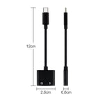 2-in-1 USB-C Charging 3.5mm Audio Adapter Converter For Type-C Android Smartphones(Silver)