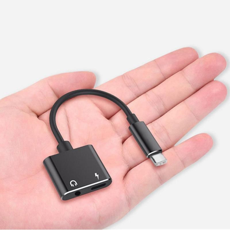 2-in-1 USB-C Charging 3.5mm Audio Adapter Converter For Type-C Android Smartphones(Gold)