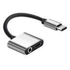 2-in-1 USB-C Charging 3.5mm Audio Adapter Converter For Type-C Android Smartphones(Gold)