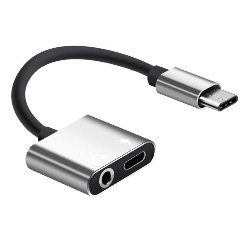 2-in-1 USB-C Charging 3.5mm Audio Adapter Converter For Type-C Android Smartphones(Gold)