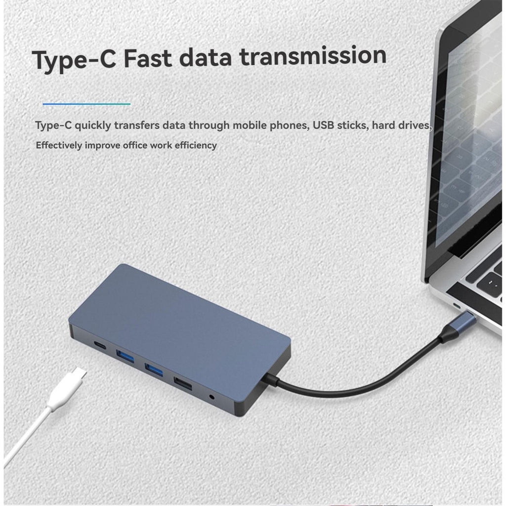 Docking Station 12 in 1 Dual HDMI USB C Hub 4K Multiport Adapter Laptop Expansion