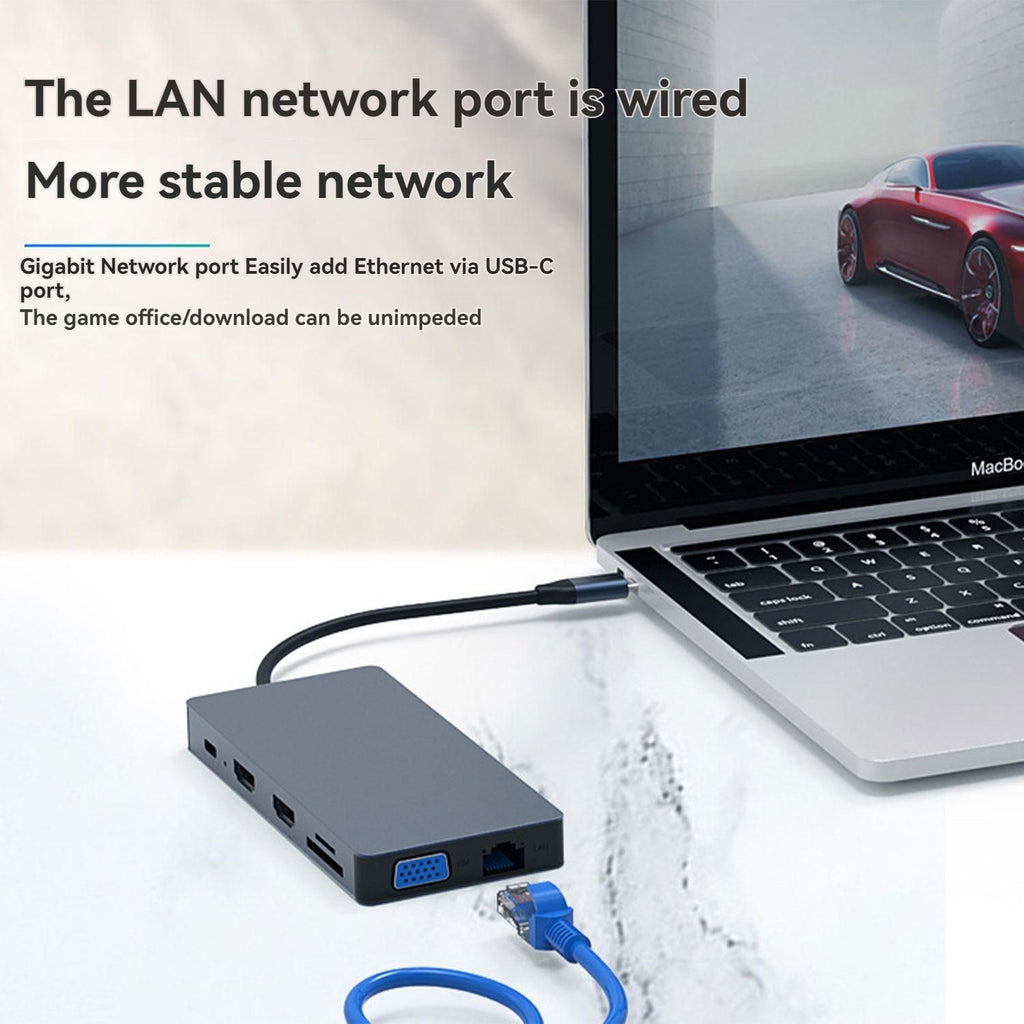 Docking Station 12 in 1 Dual HDMI USB C Hub 4K Multiport Adapter Laptop Expansion