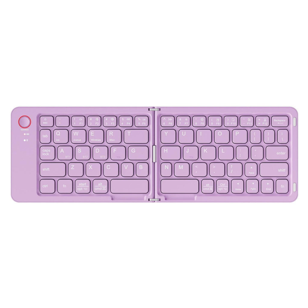 Foldable Bluetooth Keyboard B023 Dual Fold Portable Keyboard 3 Device Connection Green