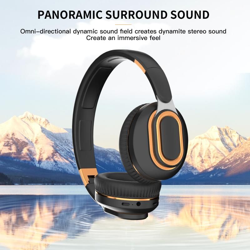 H7 Foldable Bluetooth Stereo Headphones Subwoofer Support TF Card Type-C Charging Wireless Earphones - Brownish-Green