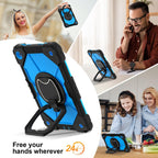 Tablet Protective Case Rotating Shockproof Silicone Cover for Galaxy Tab A9 8.7Inch Red Black