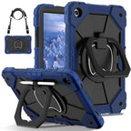 Tablet Protective Case Rotating Shockproof Silicone Cover for Galaxy Tab A9 8.7Inch Red Black