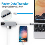 USB C Hub 5 in 1 Type C Docking Station 4K HDMI USB 3.0 RJ45 PD Adapter