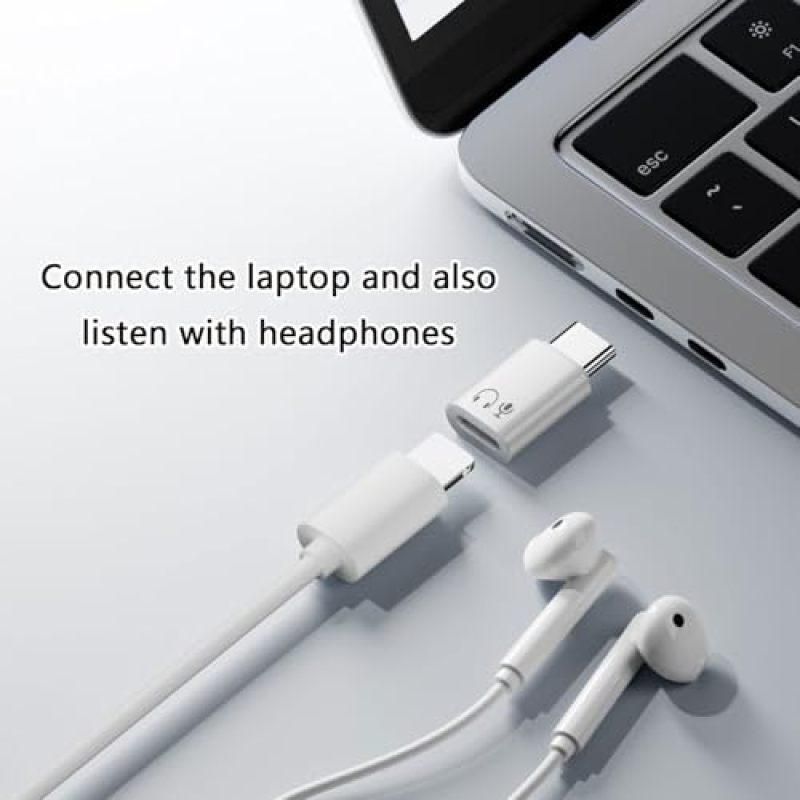 USB-C to Lightning Female Audio Adapter Music Call Wire Control Charging Function Disabled