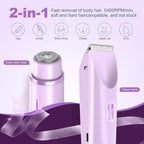 2-in-1 Electric Women's Shaver for Private Care, Bikini Trimmer, Painless & Wet/Dry, Rechargeable - Purple