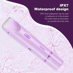 2-in-1 Electric Women's Shaver for Private Care, Bikini Trimmer, Painless & Wet/Dry, Rechargeable - Purple