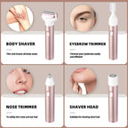 4-in-1 Electric Lady Shaver Kit for Women, Waterproof Bikini, Nose & Eyebrow Trimmer