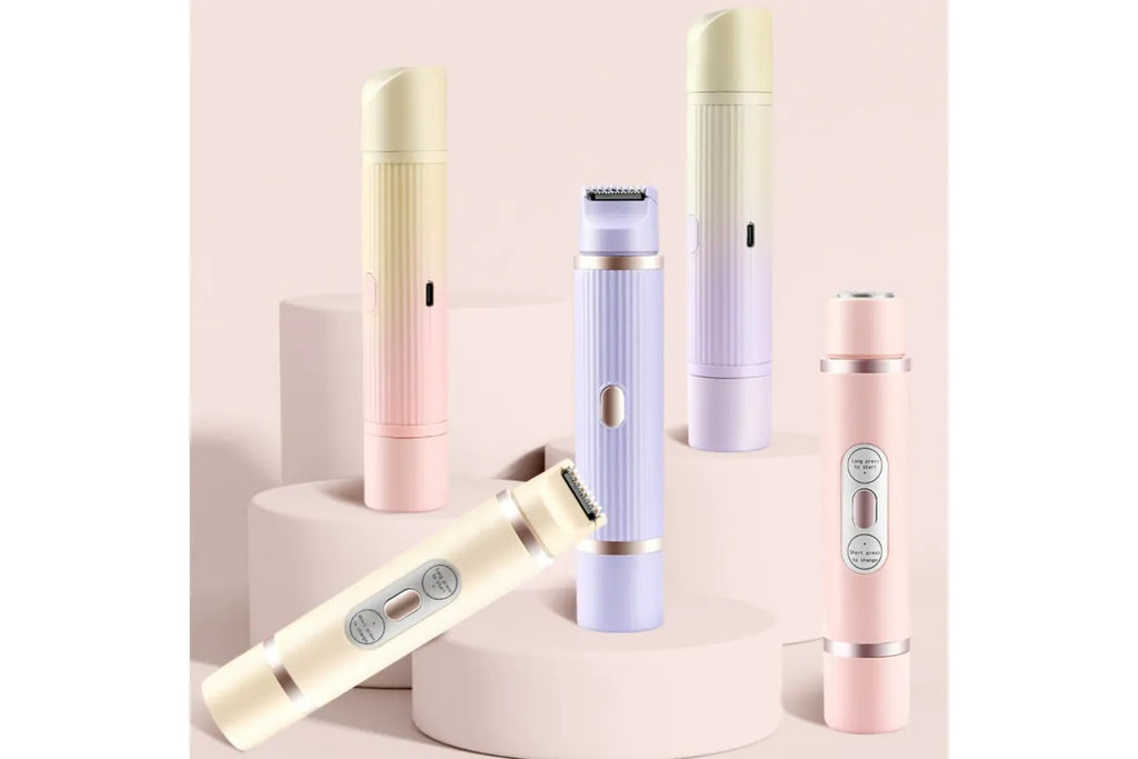 Ladies Dual Head Electric Shaver Full Body Hair Remover for Underarm Legs Purple