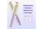 Ladies Dual Head Electric Shaver Full Body Hair Remover for Underarm Legs Purple