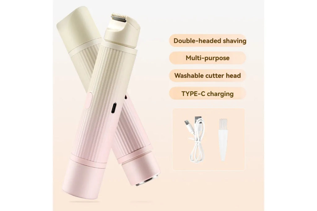Ladies Dual Head Electric Shaver Full Body Hair Remover for Underarm Legs Purple