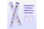 Ladies Dual Head Electric Shaver Full Body Hair Remover for Underarm Legs Purple