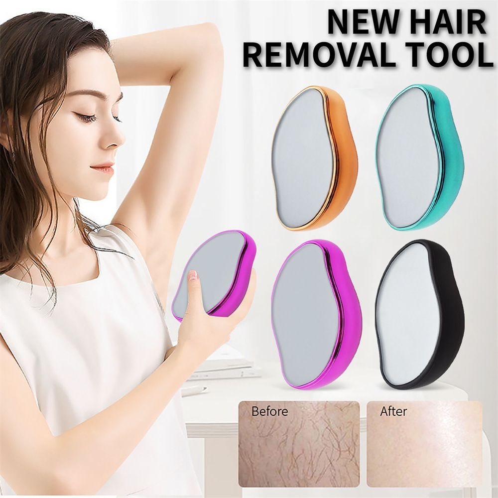 Painless Physical Hair Removal Epilators Crystal Hair Eraser for Body Arm Legs - Black