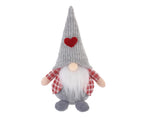 Xmas Faceless Doll Plaid Long Hat-Grey