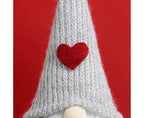 Xmas Faceless Doll Plaid Long Hat-Grey