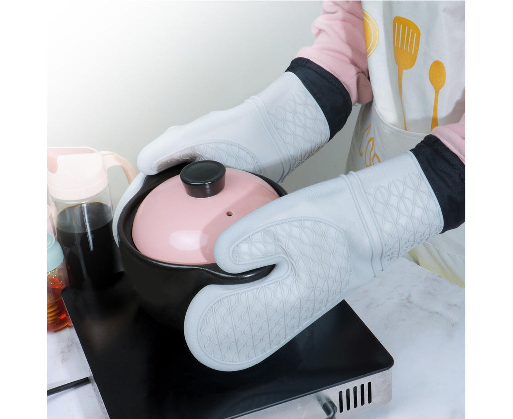 1Pc Oven Mitt Silicone Extra Length - Gray