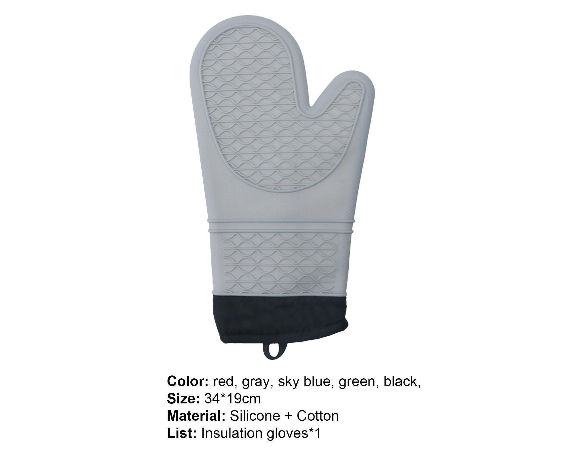 1Pc Oven Mitt Silicone Extra Length - Gray