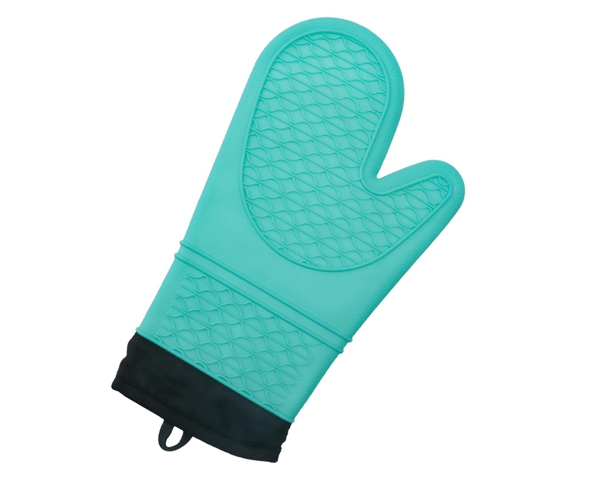 1Pc Oven Mitt Silicone Extra Length - Green