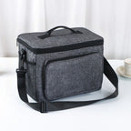 Large Capacity Oxford Cooler Bag, Portable Insulated Lunch Bag for Outdoor Picnics and Office Food Storage—Gray