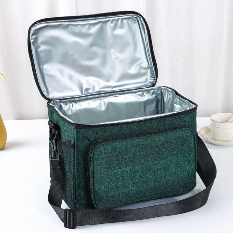 Large Capacity Oxford Cooler Bag, Portable Insulated Lunch Bag for Outdoor Picnics and Office Food Storage—Gray