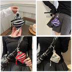 Creative Multi-zip Monster Coin Purse, Earphone and Key Storage Pouch with Detachable Hook - White