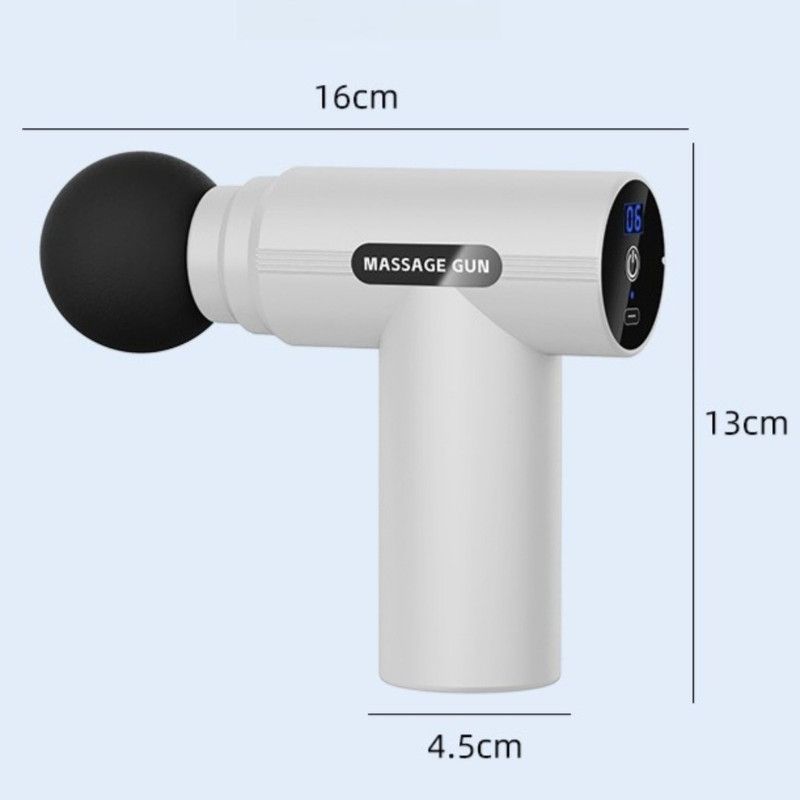 LED Digital Display 6-Speed Mini Fascia Gun, Rechargeable Portable Electric Muscle Massager for Fitness and Neck Relief—Black