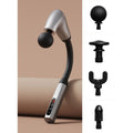 U-Shaped Extended Handle Fascia Gun, 9-Speed Variable Electric Deep Tissue Massager for Back, and Body Relief—Silver
