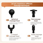 U-Shaped Extended Handle Fascia Gun, 9-Speed Variable Electric Deep Tissue Massager for Back, and Body Relief—Silver