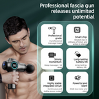 99-Speed Touchscreen Fascia Gun with 8 Massage Heads, Rechargeable Deep Tissue Muscle Massager—Dark Gray